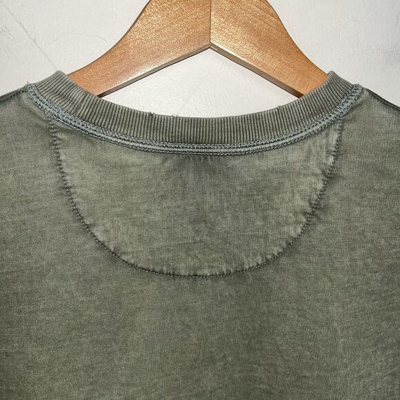 Aerie Olive Green Crew Neck Raw Edge Sweatshirt, Drop‎ Sleeve, Relaxed Fit XS - Picture 9 of 12